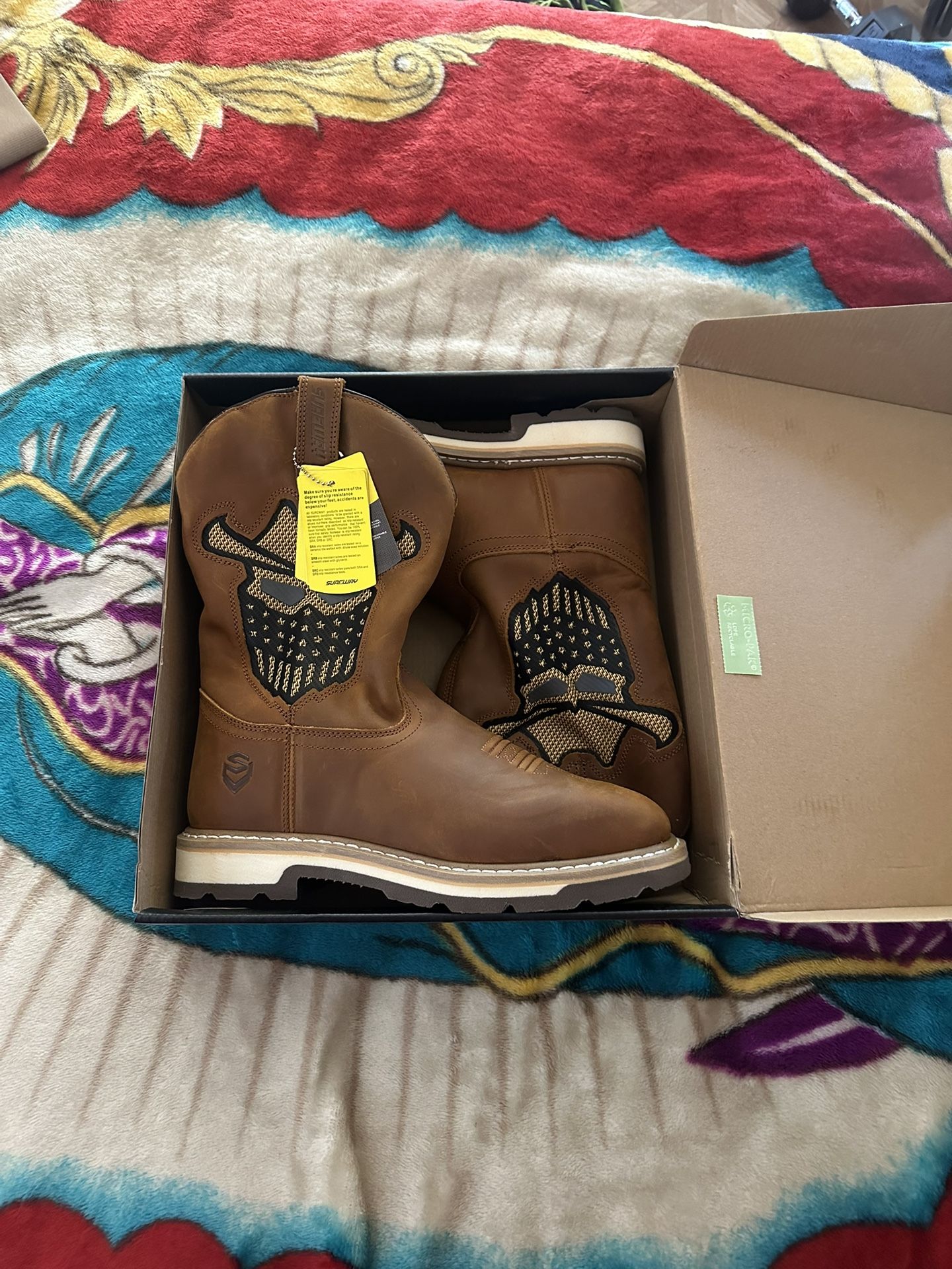 Size 10 Men Steel Toe Boots New