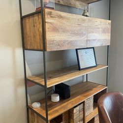 West Elm Rustic Modular 48” Open/Closed Storage – Great Condition