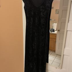 Black Velvet Midi Dress 