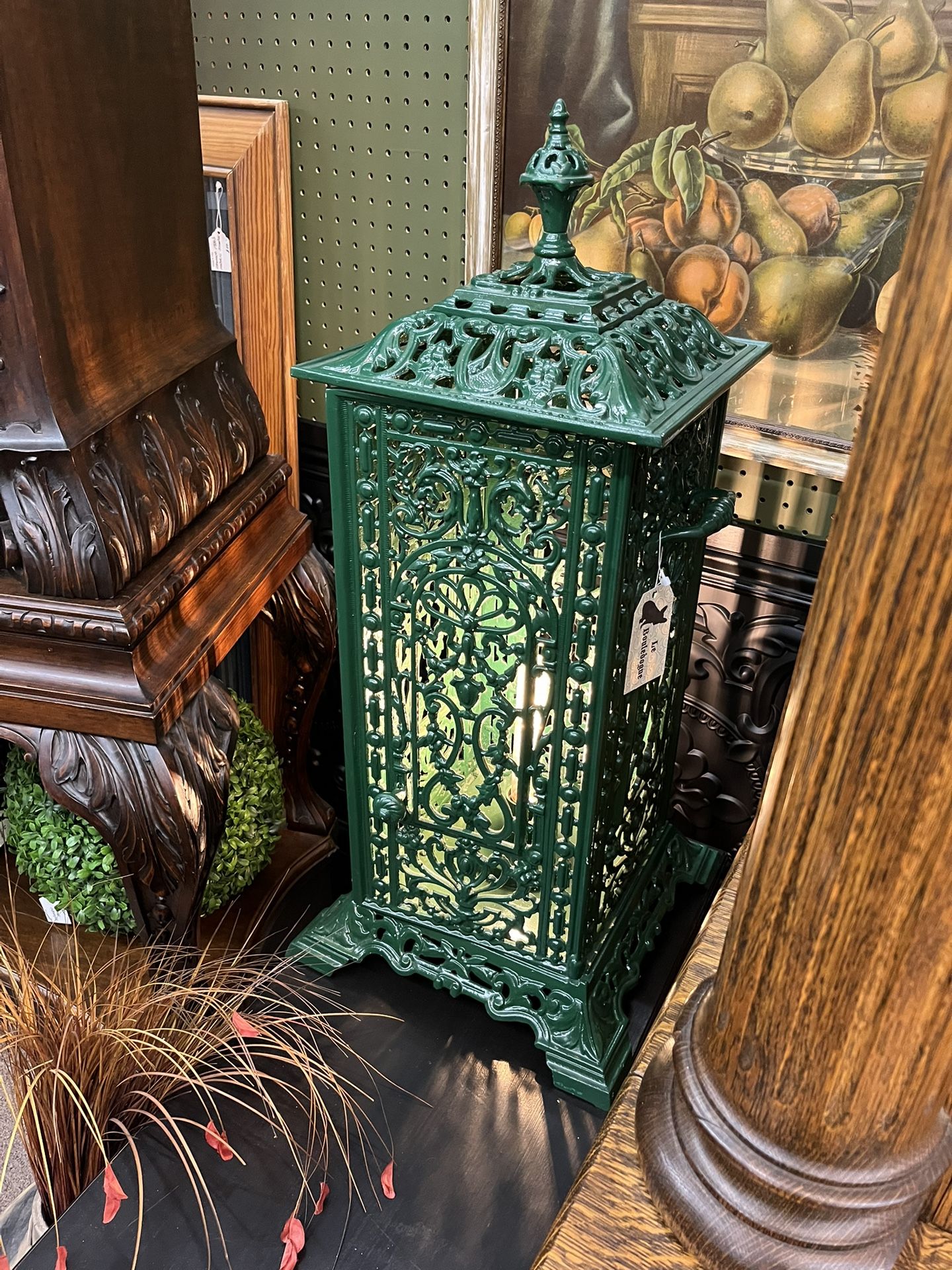 Antique Lighted French Parlor Stove