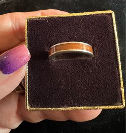 Na Hoku 925 wood inlay ring Size 6