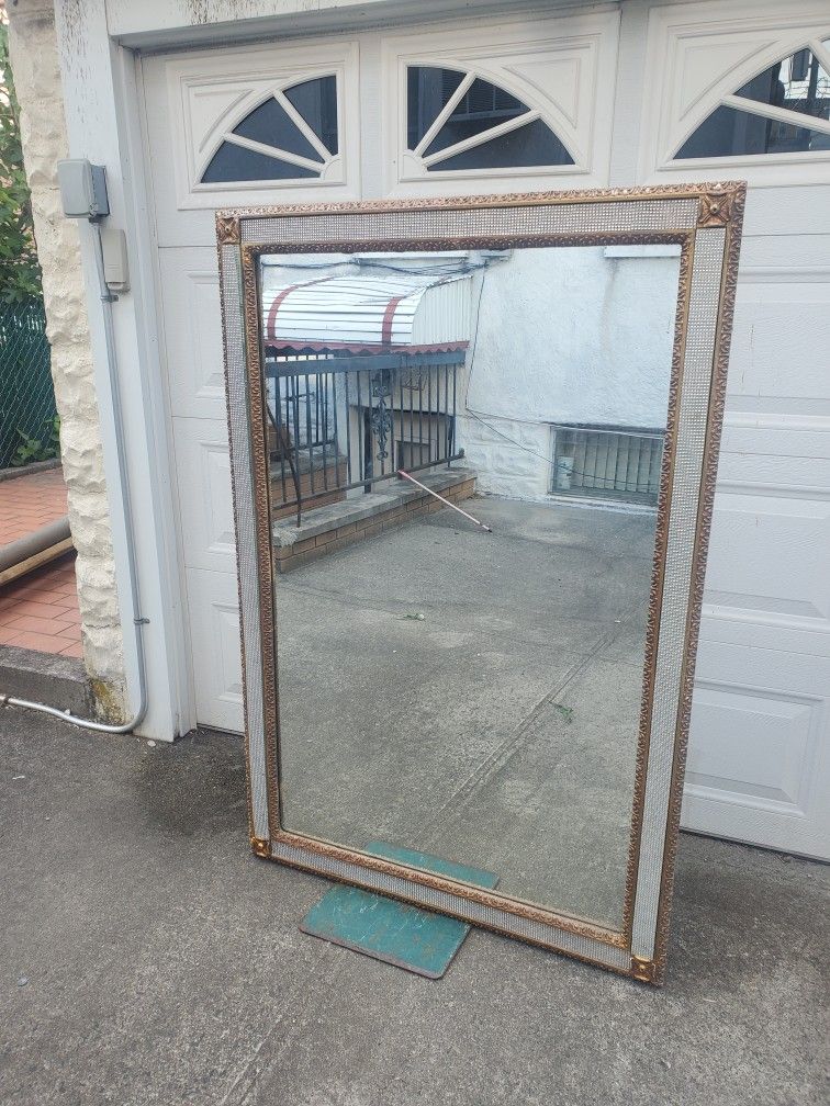 Large Vintage Wood Mirror