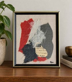 Original Bellevue Artist Isa Nelson Mixed Media Collage – Signed Vintage Art