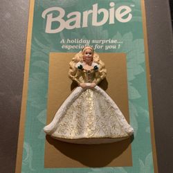 Hallmark Holiday Barbie Pin Brooch 1996 Vtg Mattel Collectible Christmas BLONDE - NEW