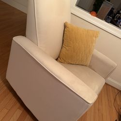 2 White Swivel Recliners