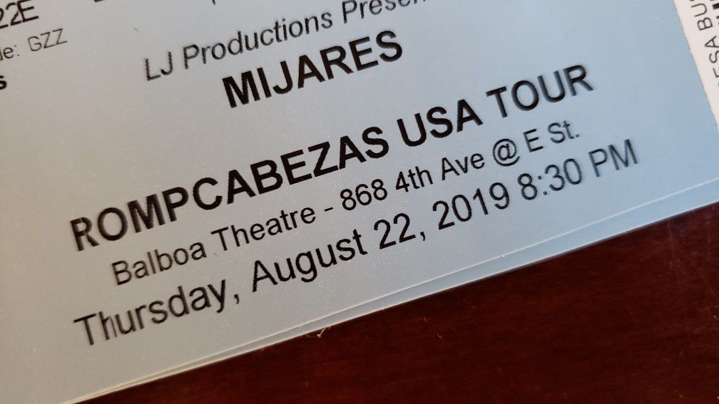 Tickets MIJARES ROMPCABEZAS USA TOUR