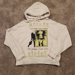 Billie Eilish Happier Than Ever 2022 Tour Merch Graphic Hoodie Sweatshirt Sz L