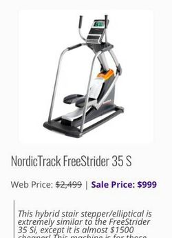 Nordictrack Elliptical FreeStrider 35s for Sale in Phoenix AZ OfferUp
