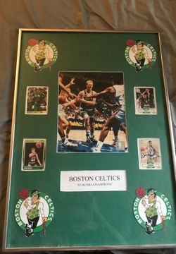 BOSTON CELTICS 85-86 CHAMPIONS FRAMED AUTOGRAPHS
