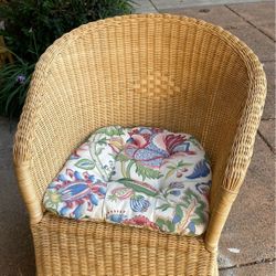 Beautiful wicker chair and cushion