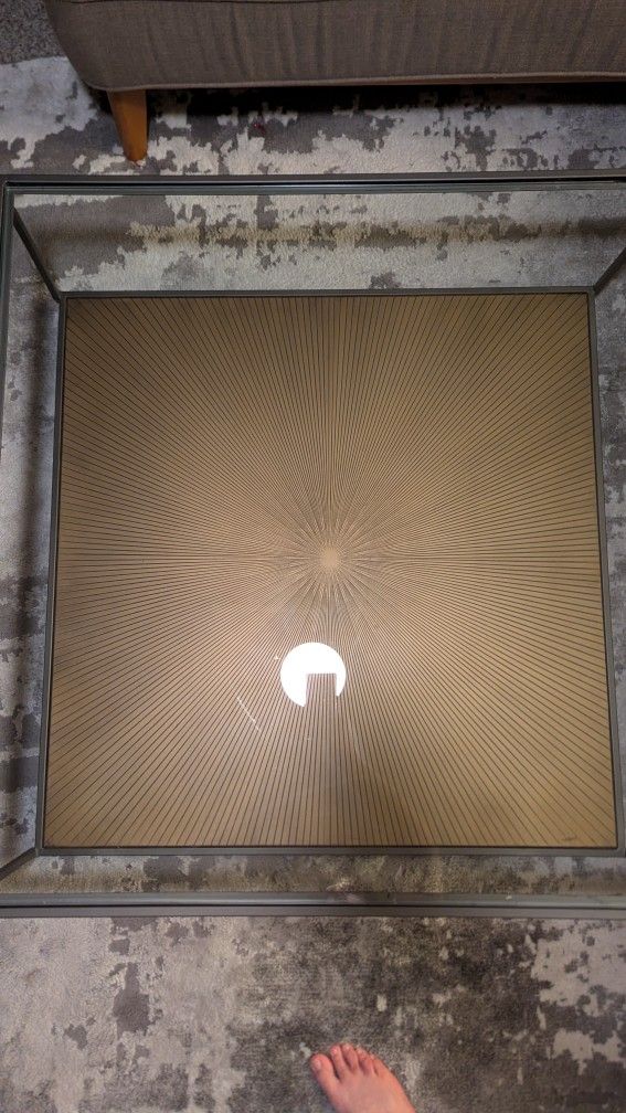 Glass + Copper Coffee Table