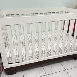 $90- White Wood Baby Crib