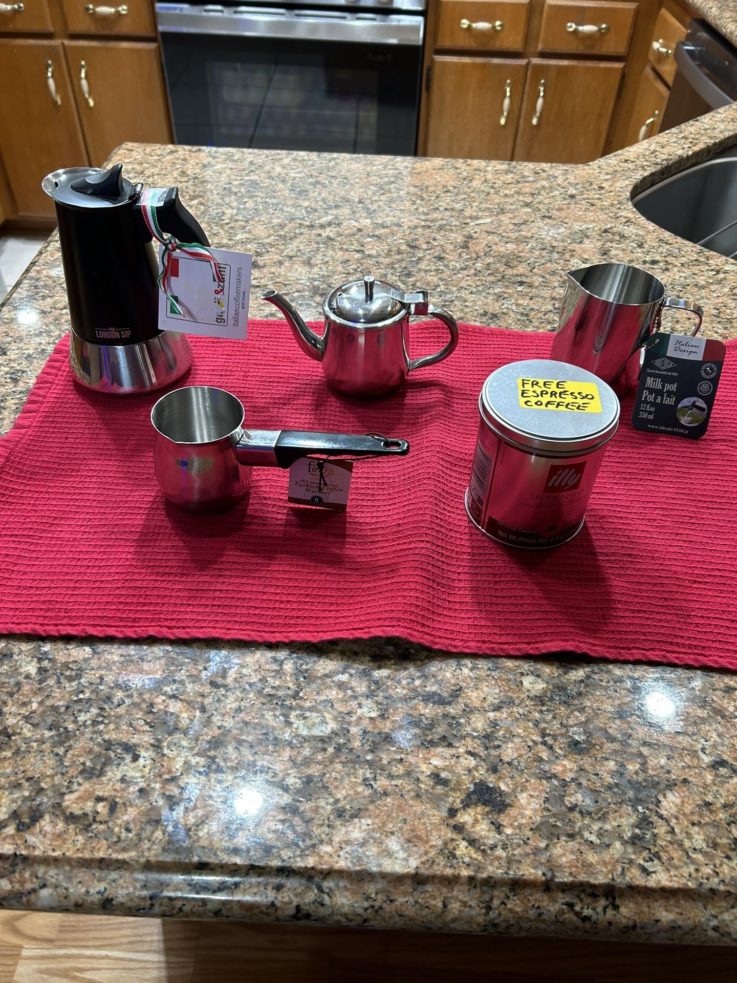 New Mocha Espresso Coffee Maker Tea Milk Warmer & Free Lilly Espresso Coffee Complete Set 12$.