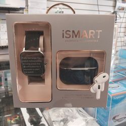 Calling ISmart Watch & true wireless Earbuds in colors we have Black,Green,Blue