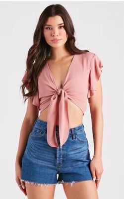 Tie front crop top
