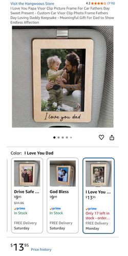 I love you dad visor clip