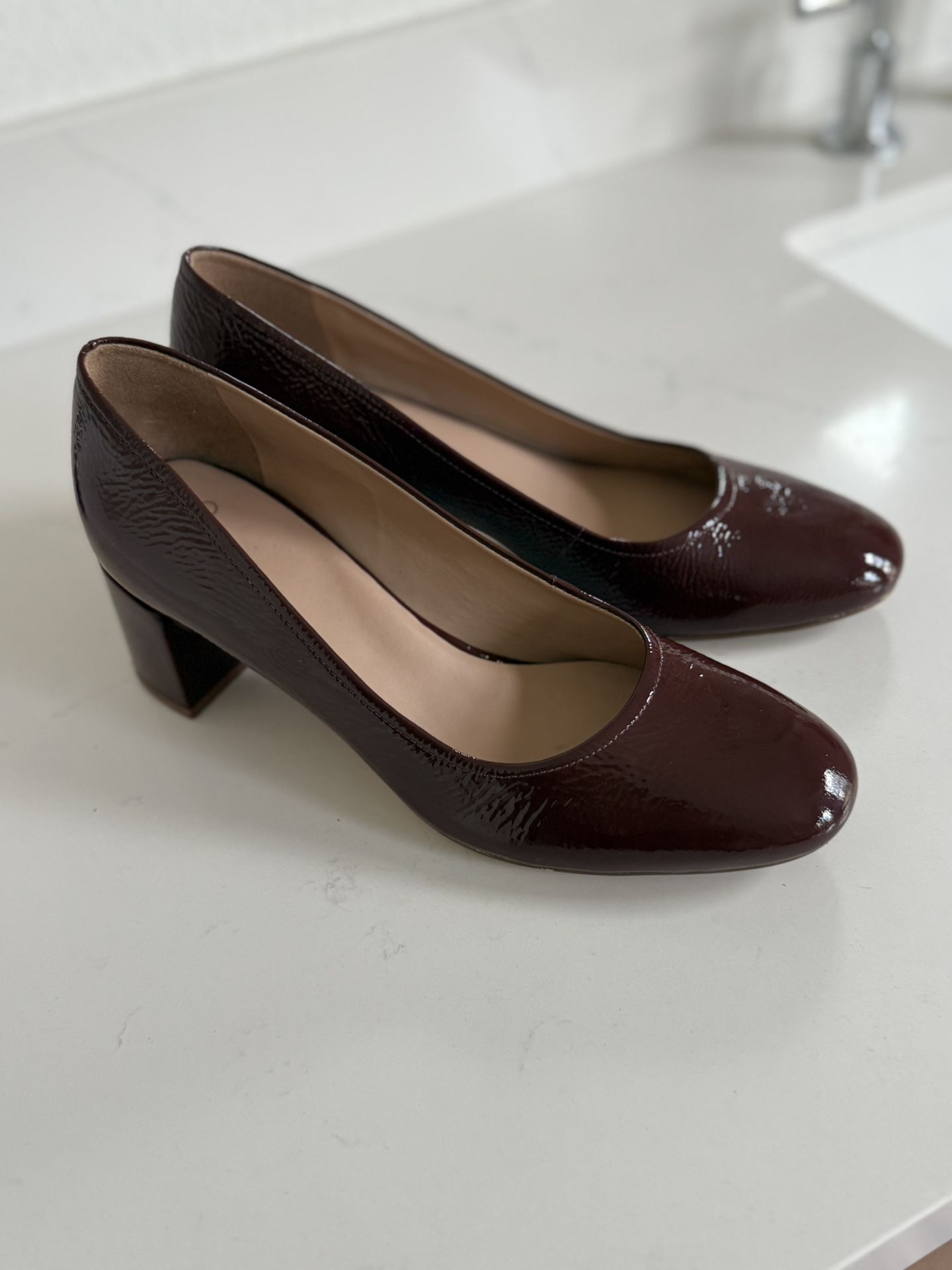New Women’s Heels, Cabernet Patent Leather Size 9