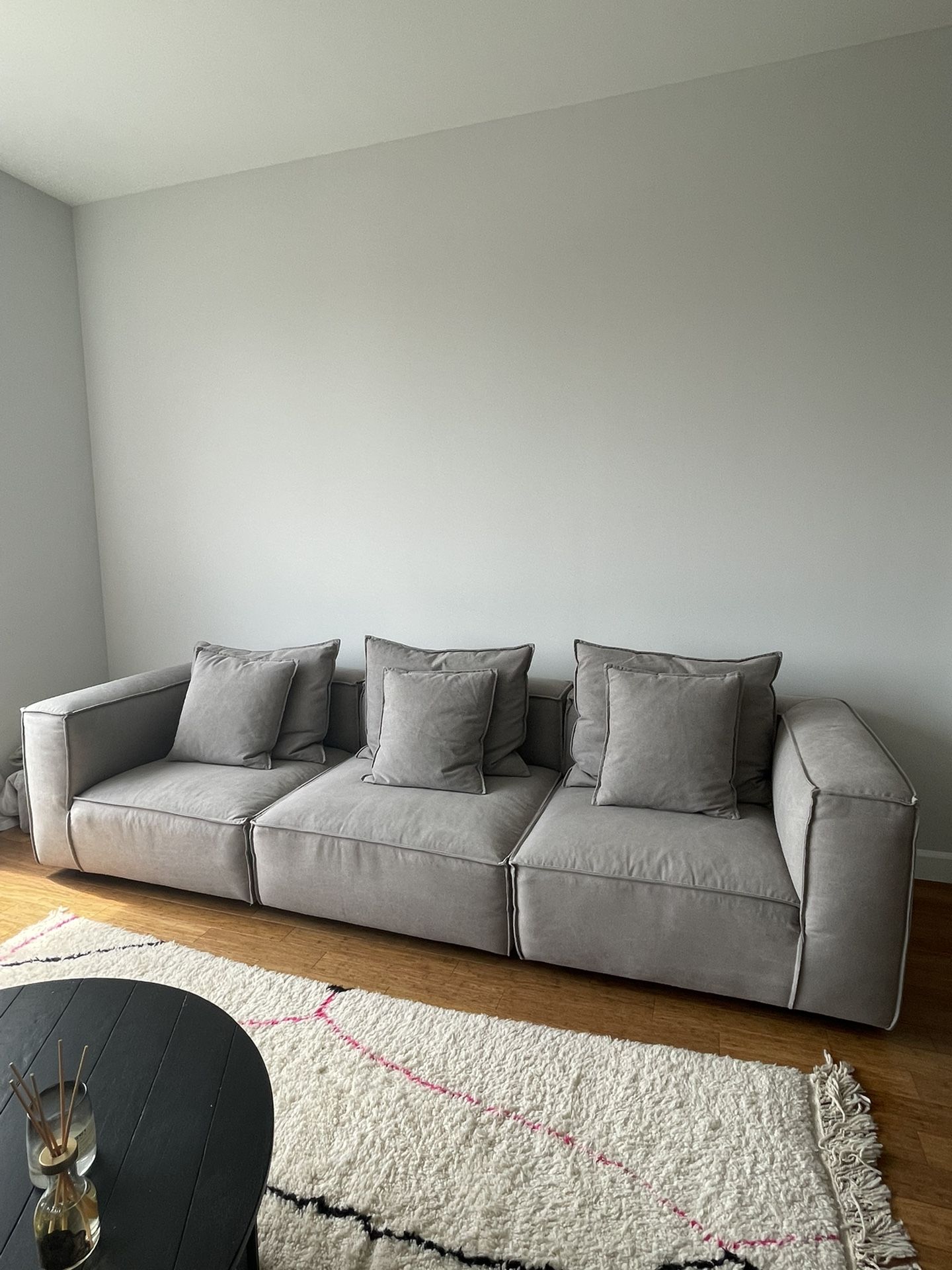 Arhaus Three Piece Modular Sectional - Nomad Stone/grey Color