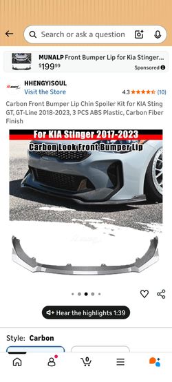 Kia Stinger Front Lip