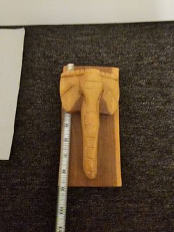 Teak Hand Carved African Wood Door Pull Elephant Handle