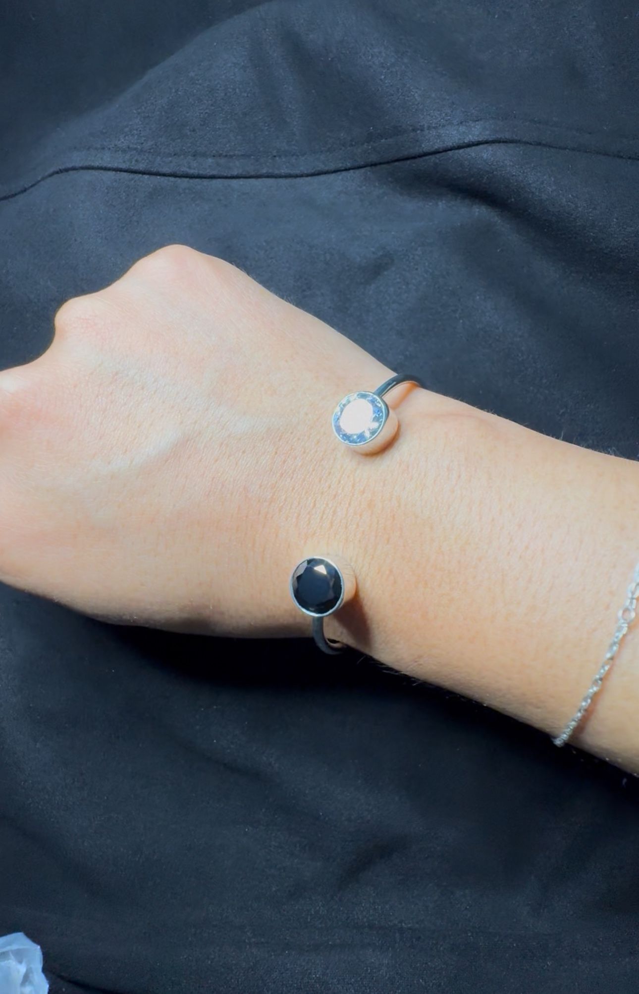 Brazalete De Plata Dualidad De Zirconias