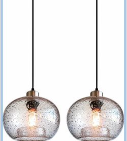 CASAMOTION Pendant Lights, Marble Clear, 2 Pack