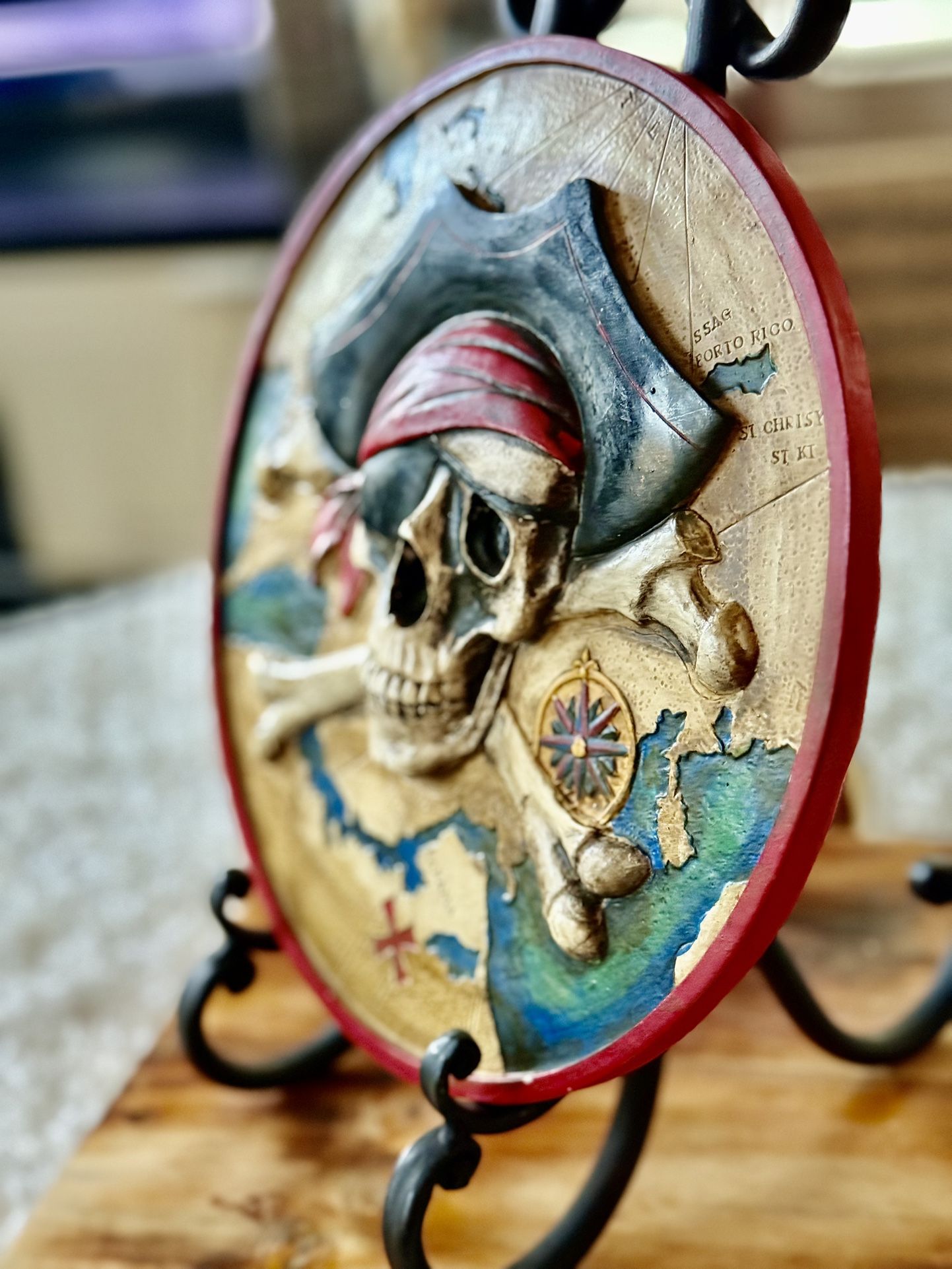 3D Handmade Pirate hanging plate Size 10” Excellent condition