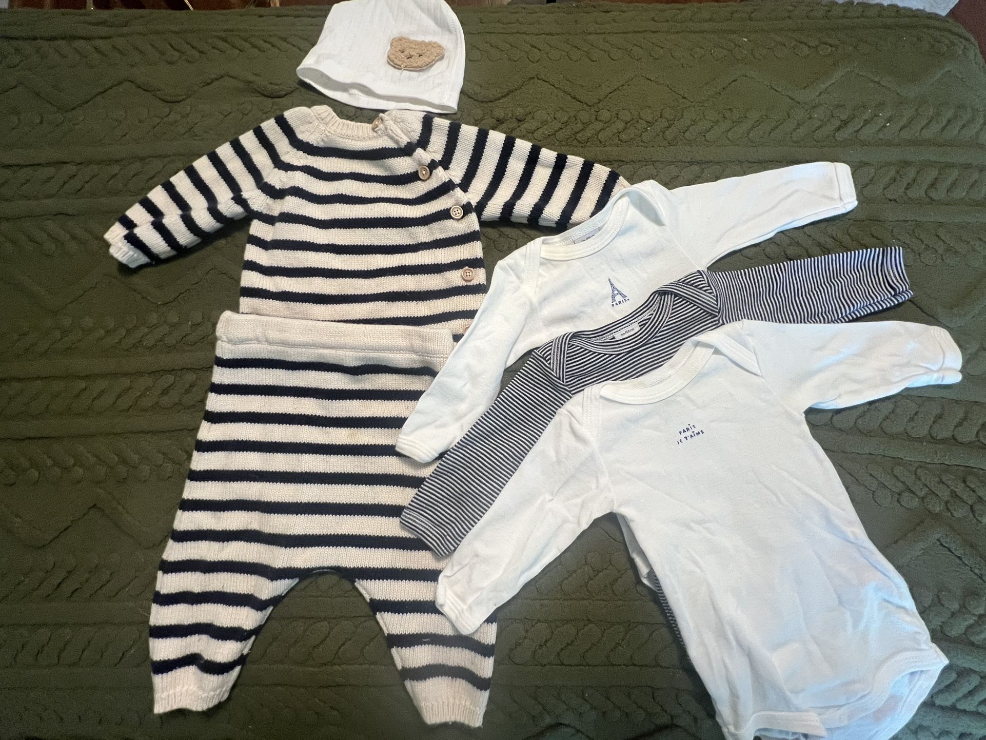 Adorable Petit Bateau Baby Set (0–3 Months)