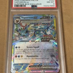 2025 POKEMON PRE EN #023/131 VAPOREON EX SURPRISE BOX EXCLUSIVE PSA 8
