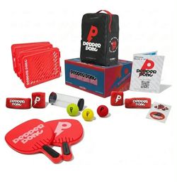 New Pepper Pong, 2 premium paddles, freestanding net, 3 foam balls, carrying bag, sweat kit