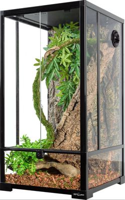 REPTI ZOO 3 in 1 Reptile Tall Terrarium Habitat, Black, 33-gal New In sealed Box