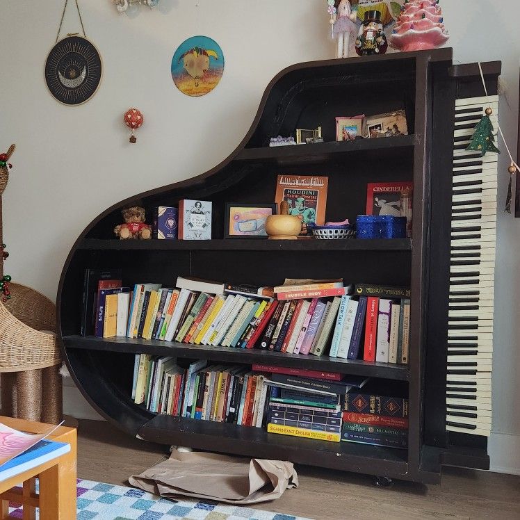 Converted Grand Piano Bookcase