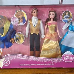 NEW!! VTG Mattel Disney Princess Doll 2014 Transforming Beauty And The Beast Set M3