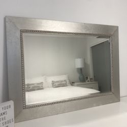 Large Silver Beaded Mirror