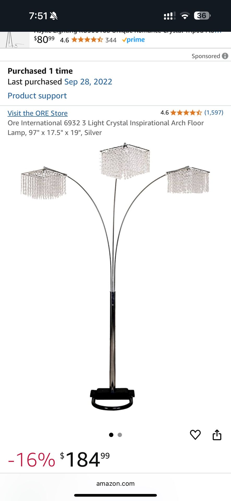 Floor Crystal Lamp