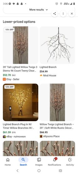Plug in Branch lights brown and white