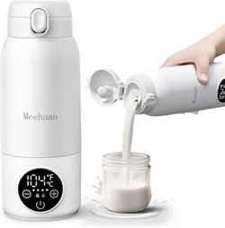 Portable Bottle Warmer for Travel - 17oz Bottle Warmer with 2-Min Heating, Precise Temp Control (98°F-158°F) & IPX6 Waterproof Design | Milk Warmer, B