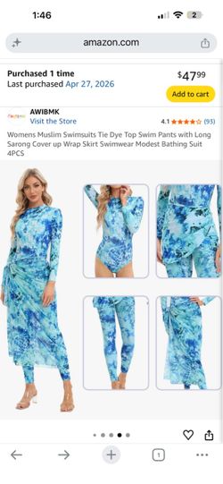 Women's Modest Swimsuit 4-Piece Set