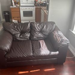 brown leather couch