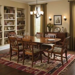 Vintage Duncan Phyfe-Mahogany Dining Set – 6 Chairs + Extension Leaf FREE LOCAL DELIVERY!