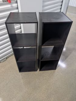 2 Black Cube Storage Shelves / Bookcases