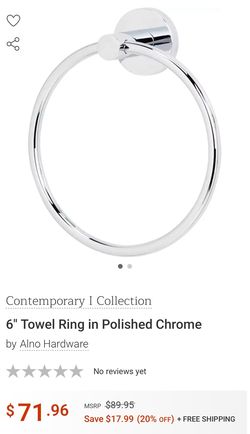 Alno Contemporary Polished Chrome Bathroom Towel Ring