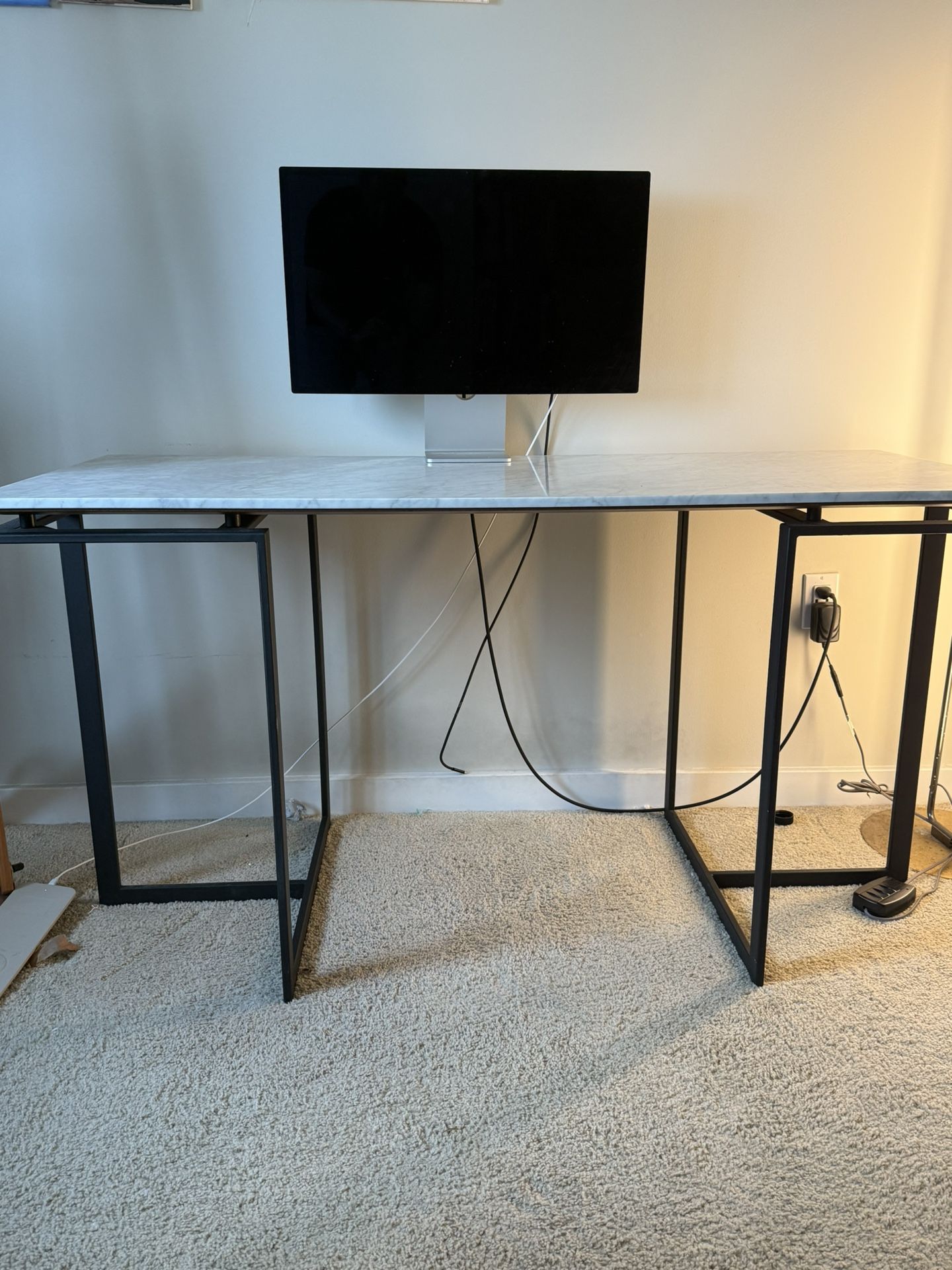 White Marble Top Desk