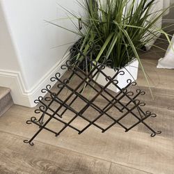 Vintage 10 Bottle Wine Rack Wrought Iron Unused Heavy 5 Lbs 