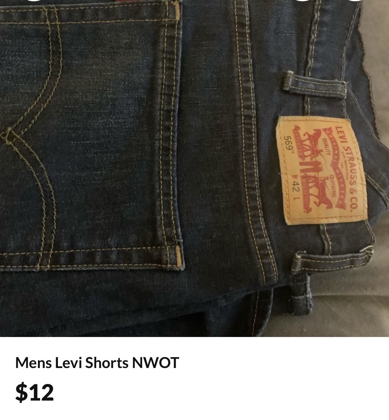Mens Levi’s shorts Size 42