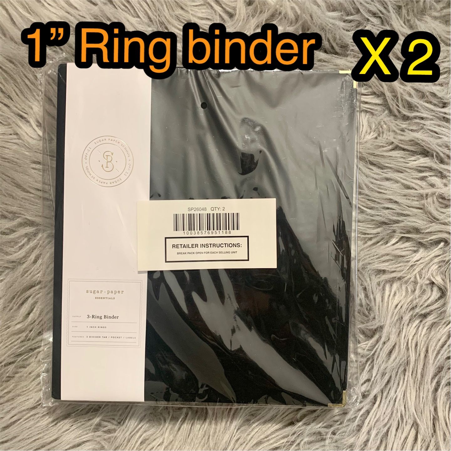 NEW Target Sugar Paper essentials 1” ring binder black