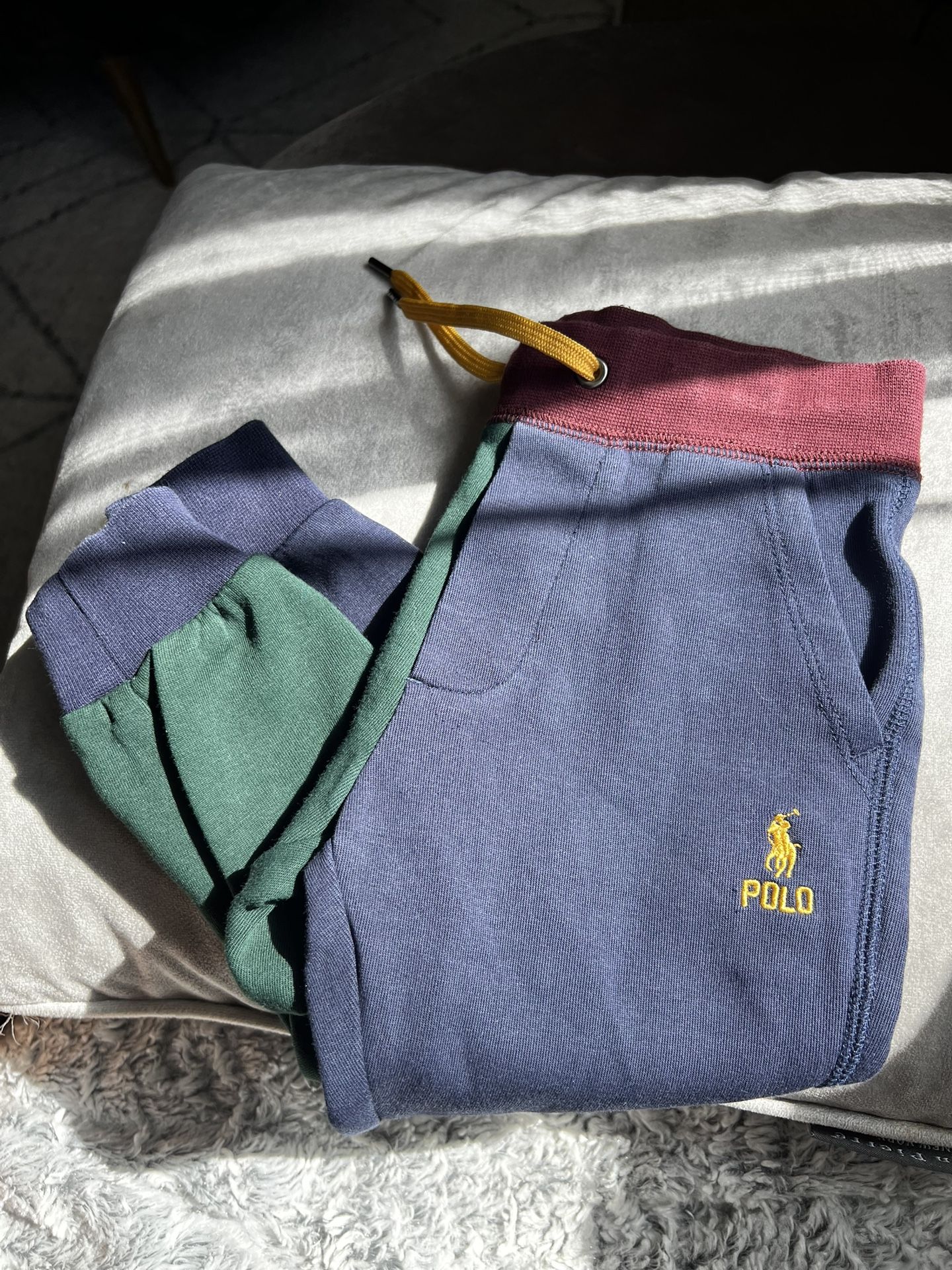 Toddler boys size 3 3T Ralph Lauren Polo colorblock jogger pants red blue green