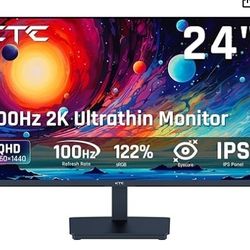 24 Inch IPS Computer Monitor H24T27, Gaming and Office Working, QHD, 2K, 100Hz, HDMI2.0/DP/Earphone, Anti-Blue Light Screen, Support FreeSync and GSyn