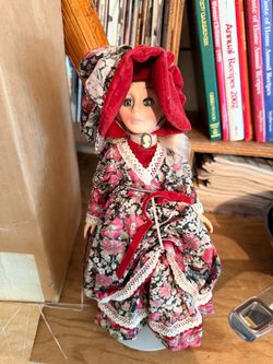 Victorian-Style Collectible Porcelain Doll with Stand – $20
