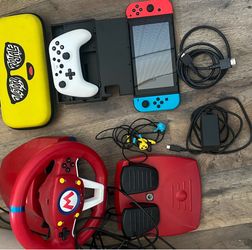 Nintendo switch with driving kit